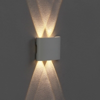 Светильник фасадный &laquo;Полусфера&raquo;, FSD-009, 4Вт, 3000К, 2 луча, IP65, 220В, металл, белый