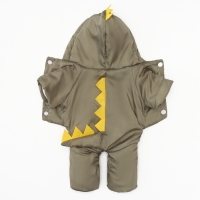 Комбинезон с подкладом "Дракоша", размер S (ДС 25, ОГ 35 см, вес 3-4 кг), хаки