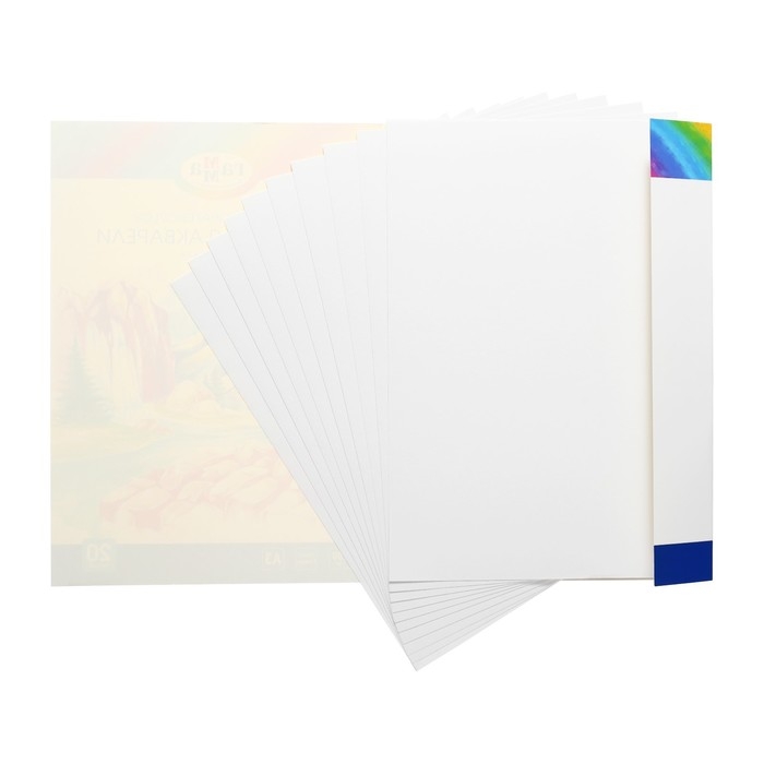 Бумага для акварели А3 20 листов, 200 г/м2, Бумага для акварели А3 20 листов, 200 г/м2, "Классическая" Гамма, в папке, 180523_А320020