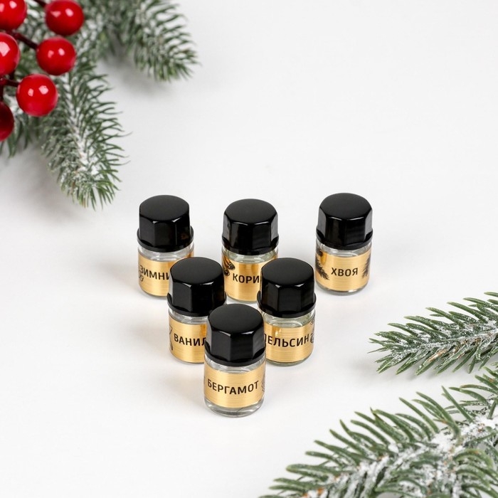 Аромамасла новогодние &laquo;С Новым годом&raquo; на Новый год, набор 6 шт, 3 мл