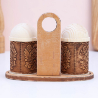 Набор для специй &laquo;Тиснёный&raquo;, с зубочистками, береста