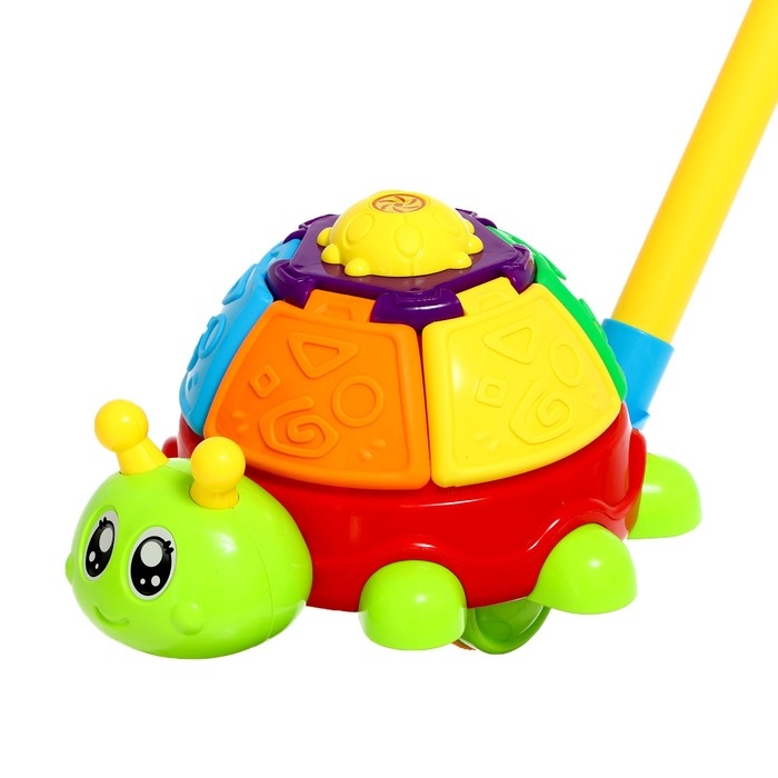 Каталка на палочке «Жучок», крутится, звенит, цвета МИКС Каталка на палочке «Жучок», крутится, звенит, цвета МИКС