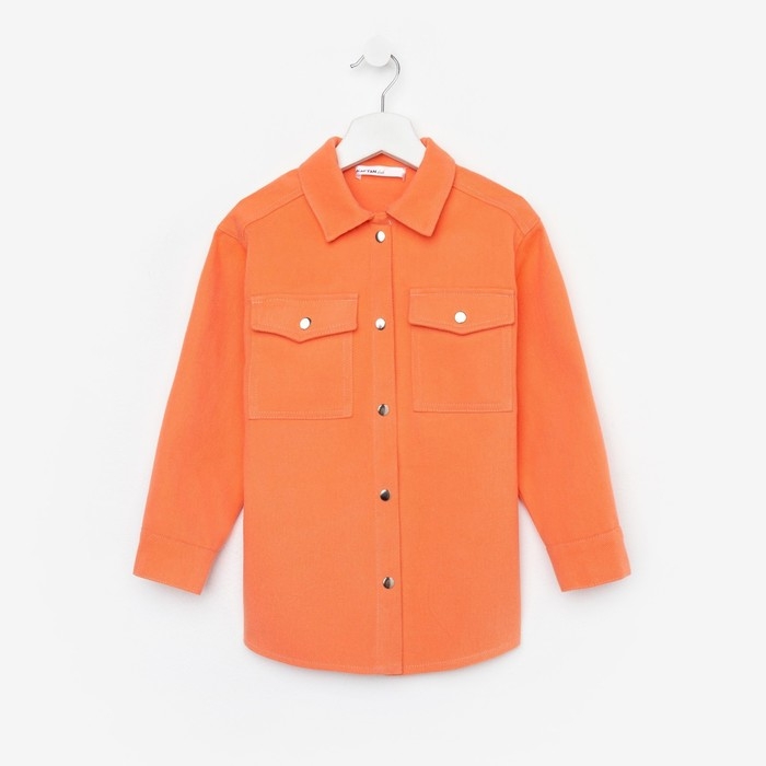 Рубашка для девочки джинсовая KAFTAN, размер 32 (110-116 см), цвет оранжевый