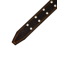 Ошейник кожаный тисненый однослойный, безразмерный, 74 х 4,5 см, ОШ 35-65 см, микс цветов