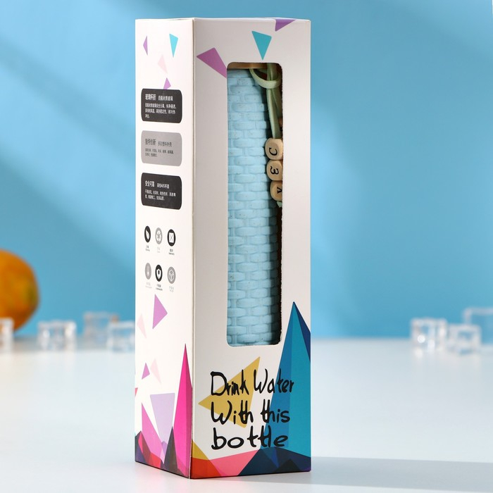 Бутылка для воды стеклянная &laquo;Леди&raquo;, 360 мл, h=21 см, цвета МИКС