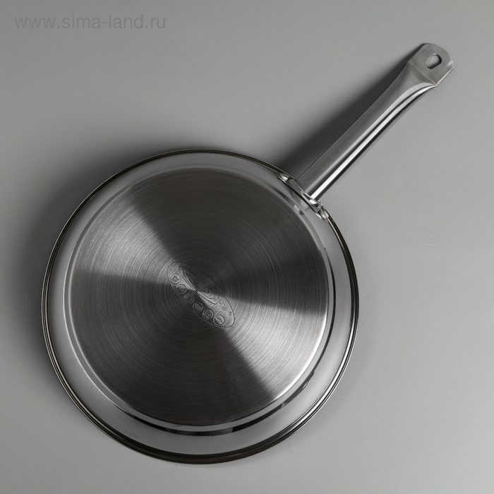 Сковорода &laquo;Общепит&raquo;, d=28 см, толщина корпуса 0,6 мм, дно 3,5 мм, с теплораспределительным слоем, антипригарное покрытие, индукция