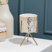 Конфетница керамическая Gold, 220 мл, 9&times;14 см, цвет белый
