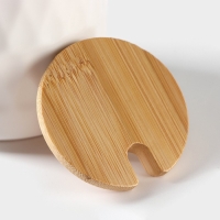 Набор керамический для специй на бамбуковой подставке BellaTenero «Герда», 3 предмета: солонка 120 мл, перечница 120 мл, сахарница с ложкой 220 мл, цвет белый Набор керамический для специй на бамбуковой подставке BellaTenero «Герда», 3 предмета: солонка 120 мл, перечница 120 мл, сахарница с ложкой 220 мл, цвет белый