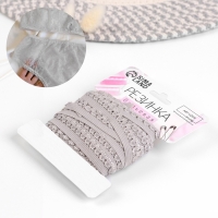 Резинка ажурная бельевая, 14 мм, 10 &plusmn; 1 м, цвет серый