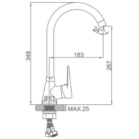 Смеситель для кухни Accoona A45111С, 1-рычажный, силумин, картридж 35мм, цвет "бронза"