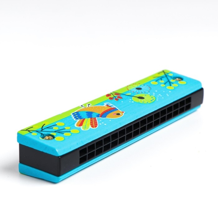 Губная гармошка &laquo;Курочка&raquo;, размер 2&times;13&times;3 см, цвет бирюзовый