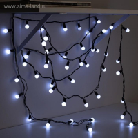Гирлянда &laquo;Нить&raquo; 20 м с насадками &laquo;Шарики 1.5 см&raquo;, IP44, тёмная нить, 200 LED, свечение белое, 8 режимов, 220 В