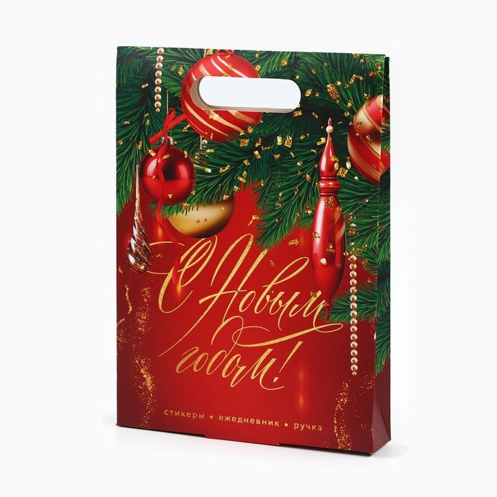 Подарочный набор новогодний, ежедневник, стикеры, ручка &laquo;С Новым годом!&raquo;