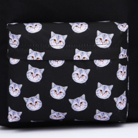 Рюкзак школьный текстильный &laquo;Коты&raquo;, с карманом, цвет чёрный