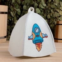 Шапка для бани с детским принтом "Ракета" Шапка для бани с детским принтом "Ракета"