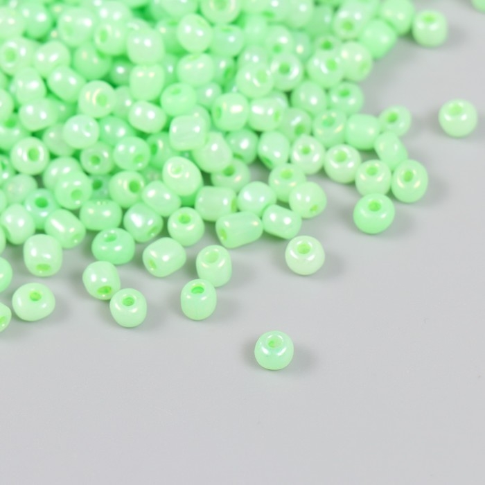 Бисер стекло 6/0 Бисер стекло 6/0 "Зелёный чай" полупрозрачный перламутр 450 гр