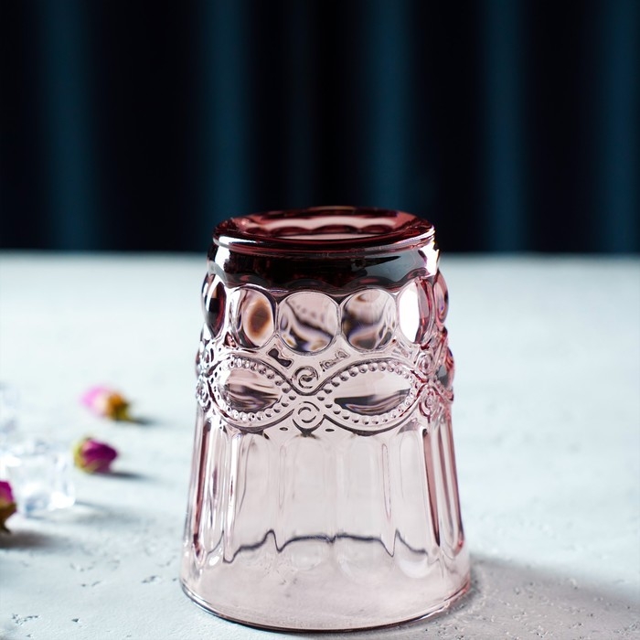 Стакан стеклянный Magistro &laquo;Ла-Манш&raquo;, 220 мл, цвет розовый