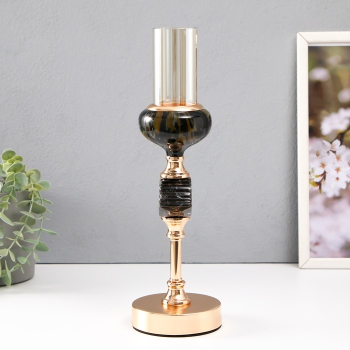 Подсвечник металл на 1 свечу d=5 см "Лола" 10х10х33 см