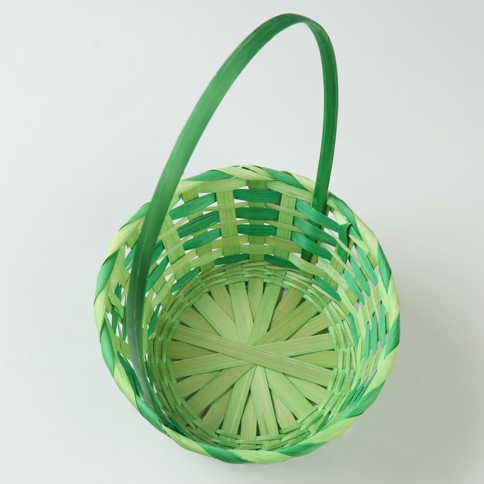 Корзина плетеная, 20,5 &times; 9,5 &times; 33 см, зелёная, бамбук