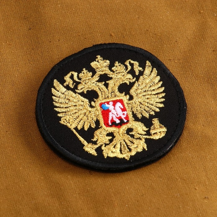 Нашивка-шеврон Нашивка-шеврон "Герб РФ" с липучкой, 7 х 7 см