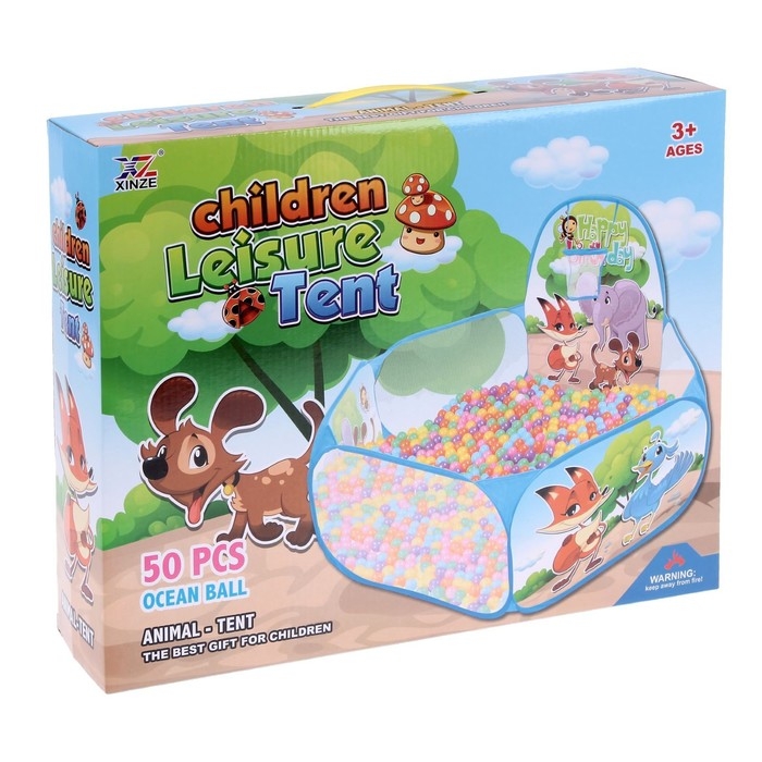 Палатка детская игровая - сухой бассейн для шариков &laquo;Зверята&raquo; без шаров