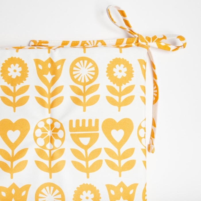 Сидушка на стул Этель Yellow garden 42х42см, 100% хлопок, 190 г/м2