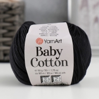 Пряжа "Baby cotton" 50% акрил 50% хлопок 165м/50гр (460 чёрный) Пряжа "Baby cotton" 50% акрил 50% хлопок 165м/50гр (460 чёрный)