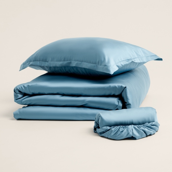 Пододеяльник SL Home Tencel 180*220 см , цв. серо-голубой