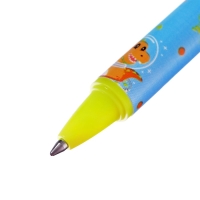 Ручка гелевая 0.5 мм, со стираемыми чернилами, синяя, штрихкод на штуке, МИКС Космос/Дино