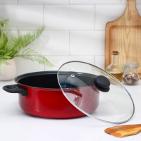 Кастрюля &laquo;Ренард&raquo;, 4 л, с крышкой, сетка фри 26&times;9 см, антипригарное покрытие, цвет красный