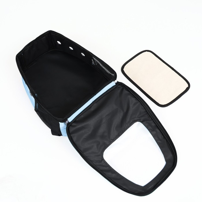 Рюкзак для переноски кошек и собак, с окном для обзора, голубой