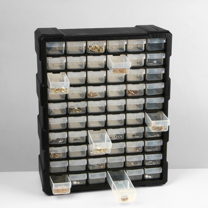 Органайзер универсальный &laquo;Ящик&raquo; 60 мест, пластик, 38,5&times;16&times;47,5 см, цвет черный