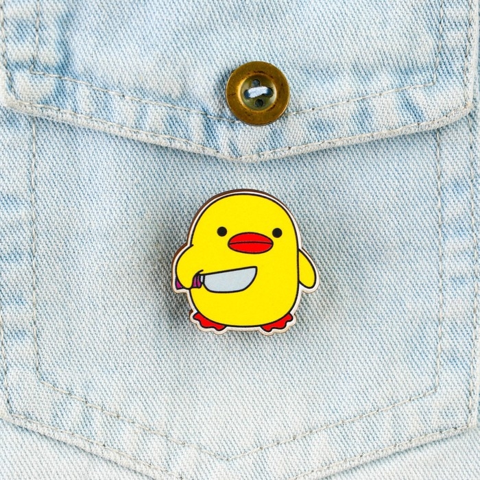 Значок &laquo;Опасная утка&raquo;, 3 х 3 см