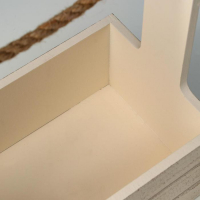 Кашпо деревянное 25.5&times;15&times;28 см "Прованс", ручка канат, бежевый