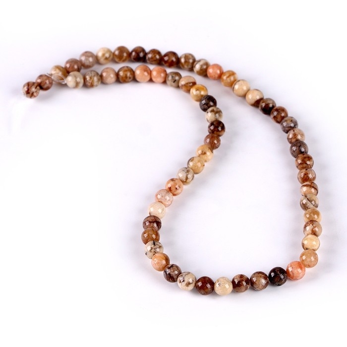 Бусины из натурального камня &laquo;Песочный агат&raquo; набор 58 шт., размер 1 шт. &mdash; 6 мм