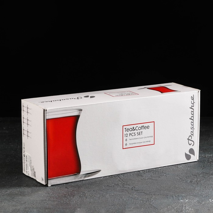 Сервиз чайный с напылением &laquo;Барокко&raquo; 12 предметов: стакан чайный 160 мл, 6 шт, блюдце, 6 шт