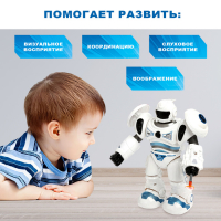 Робот GRAVITONE, свет, звук, стреляет, на батарейках, русская озвучка, цвет МИКС