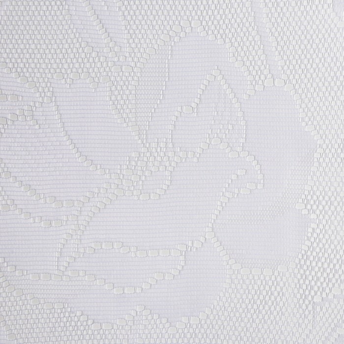 Штора на кухню без шторной ленты, 200х165 см, цвет белый, 100% полиэстер