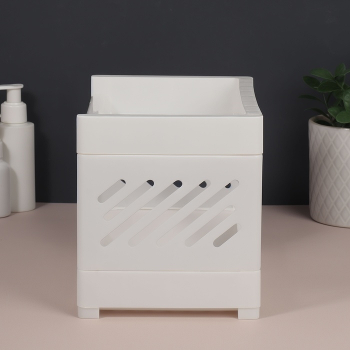 Органайзер для хранения, 2 секции, 24,2 &times; 15 &times; 16,7 см, цвет белый