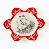 Новый год. Подставка под чайный пакетик &laquo;Лисички&raquo;, 8 х 9 см