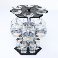 Мини-бар "Барокко" барная стойка 6 фужеров/стопок Мини-бар "Барокко" барная стойка 6 фужеров/стопок