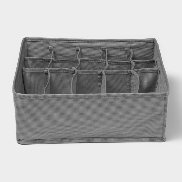 Органайзер для хранения белья &laquo;Смарт&raquo;, 15 ячеек, 30&times;30&times;11 см, цвет серый