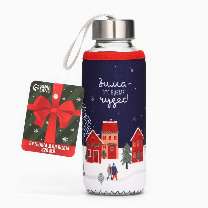 Новый год. Бутылка для воды &laquo;Зима - время чудес&raquo;, 350 мл