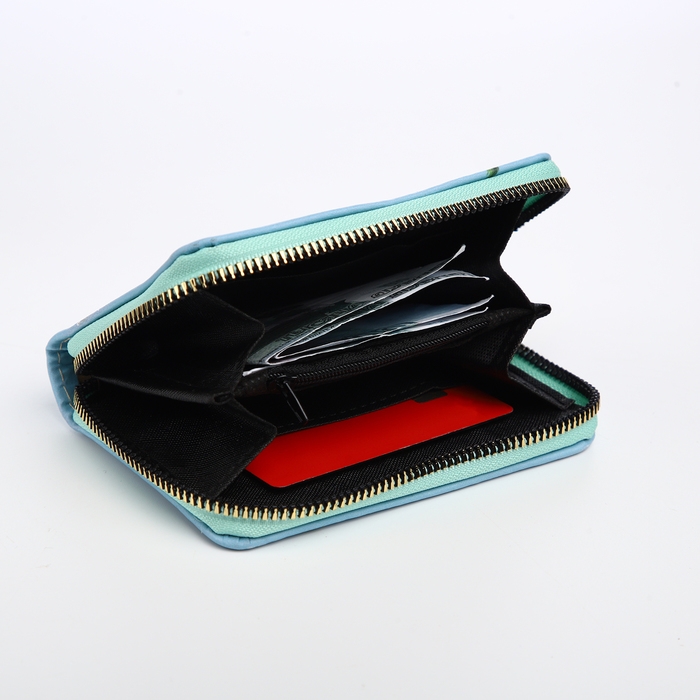 Кошелёк детский на молнии &laquo;Выбражулька&raquo;, цвет голубой