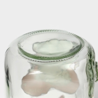 Кружка стеклянная Доляна «Котик», 450 мл, 10×7,5×13 см, с ручкой, крышкой и трубочкой Кружка стеклянная Доляна «Котик», 450 мл, 10×7,5×13 см, с ручкой, крышкой и трубочкой