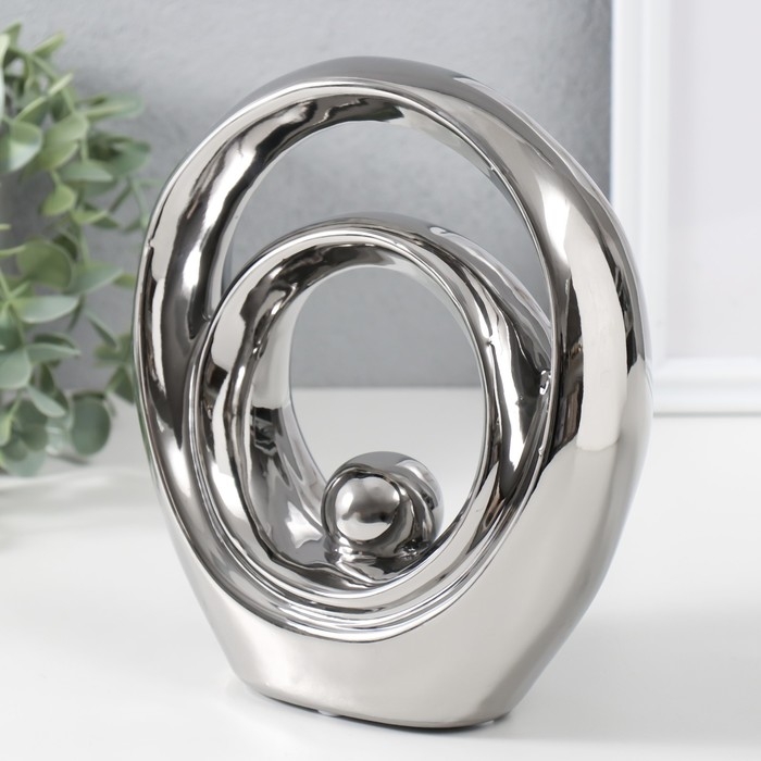 Сувенир керамика "Абстракция. Равновесие" серебро 17,5х6,5х19,5 см