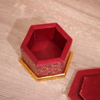 Шкатулка деревянная, батик 10х11х7 см