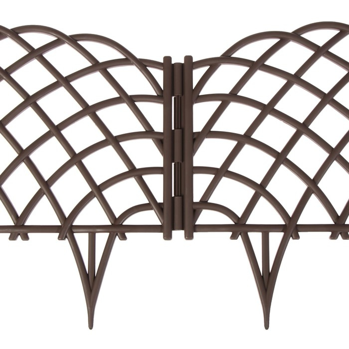 Ограждение декоративное, 34 &times; 270 см, 6 секций, пластик, коричневое, &laquo;Диадема&raquo;