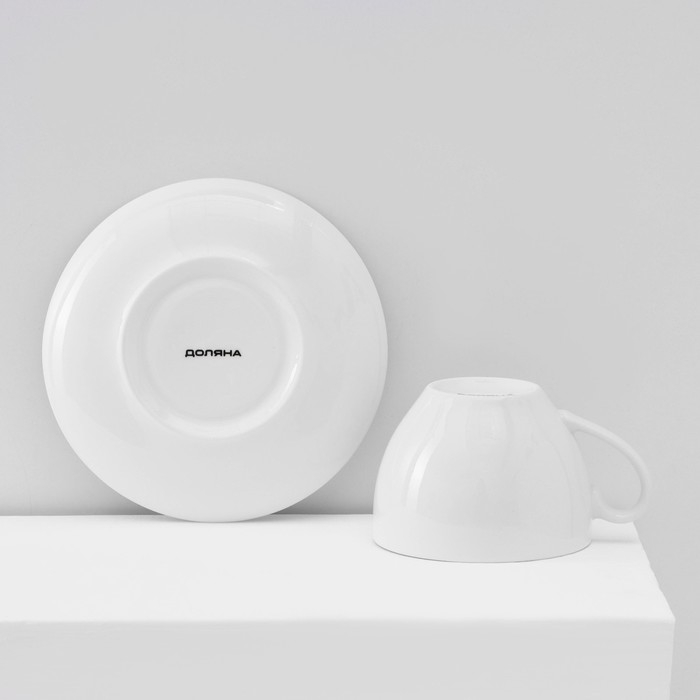 Сервиз фарфоровый чайный Доляна &laquo;Роза&raquo;, 12 предметов: чашка 250 мл, блюдце d=15 см