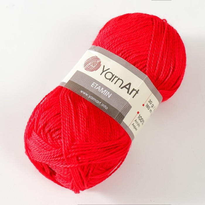 Пряжа Пряжа "Etamin" 100% акрил 180м/30гр (434 красный)